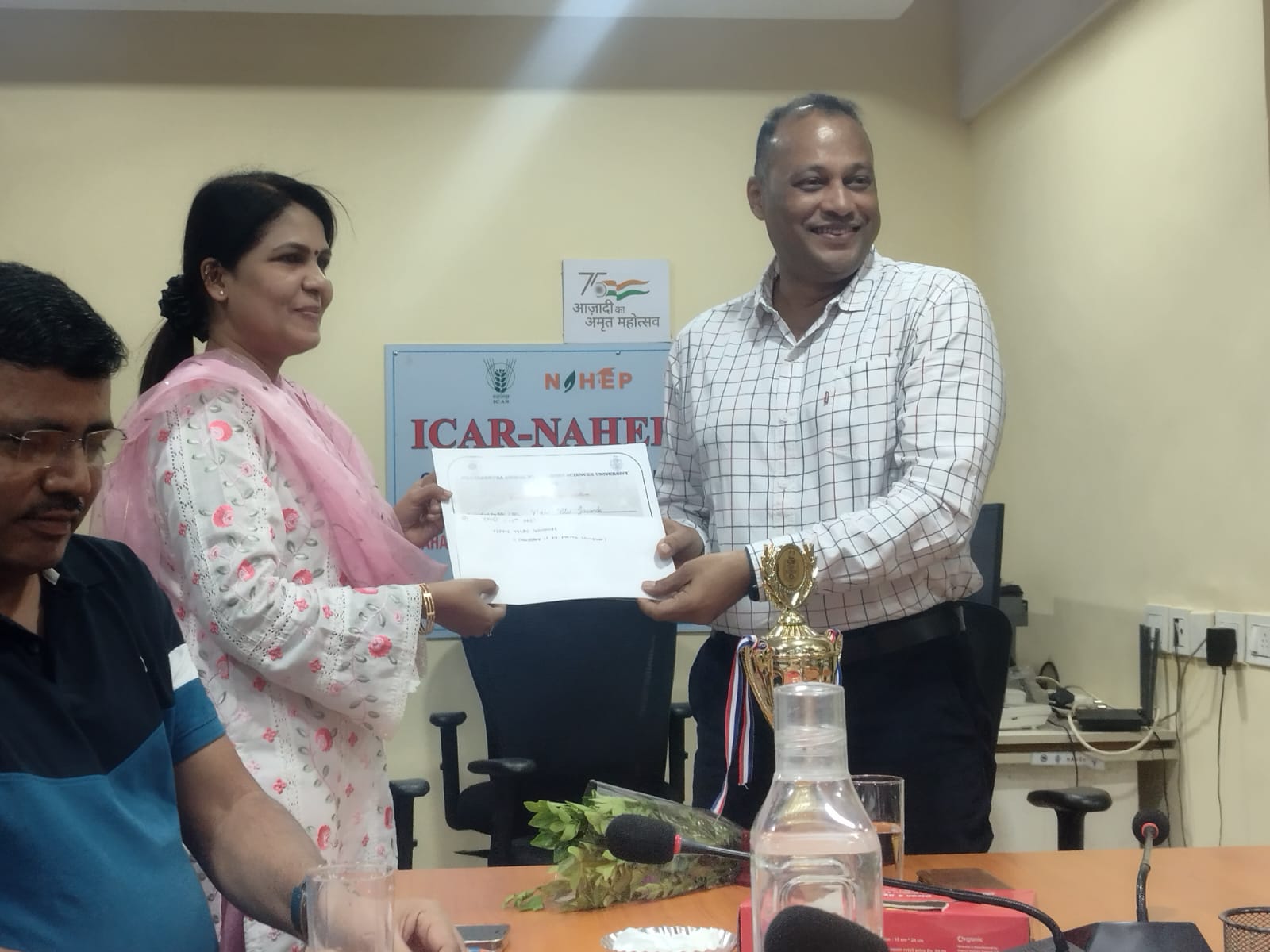 Dr. Prerana Ghorpade, Professor, LPM, being felicitated for the success of  her ward
